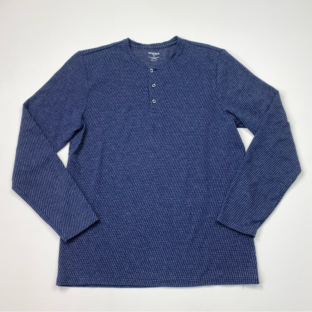 Men’s Bonobos Long Sleeve Henley T-Shirt Size Medium Slim Fit
